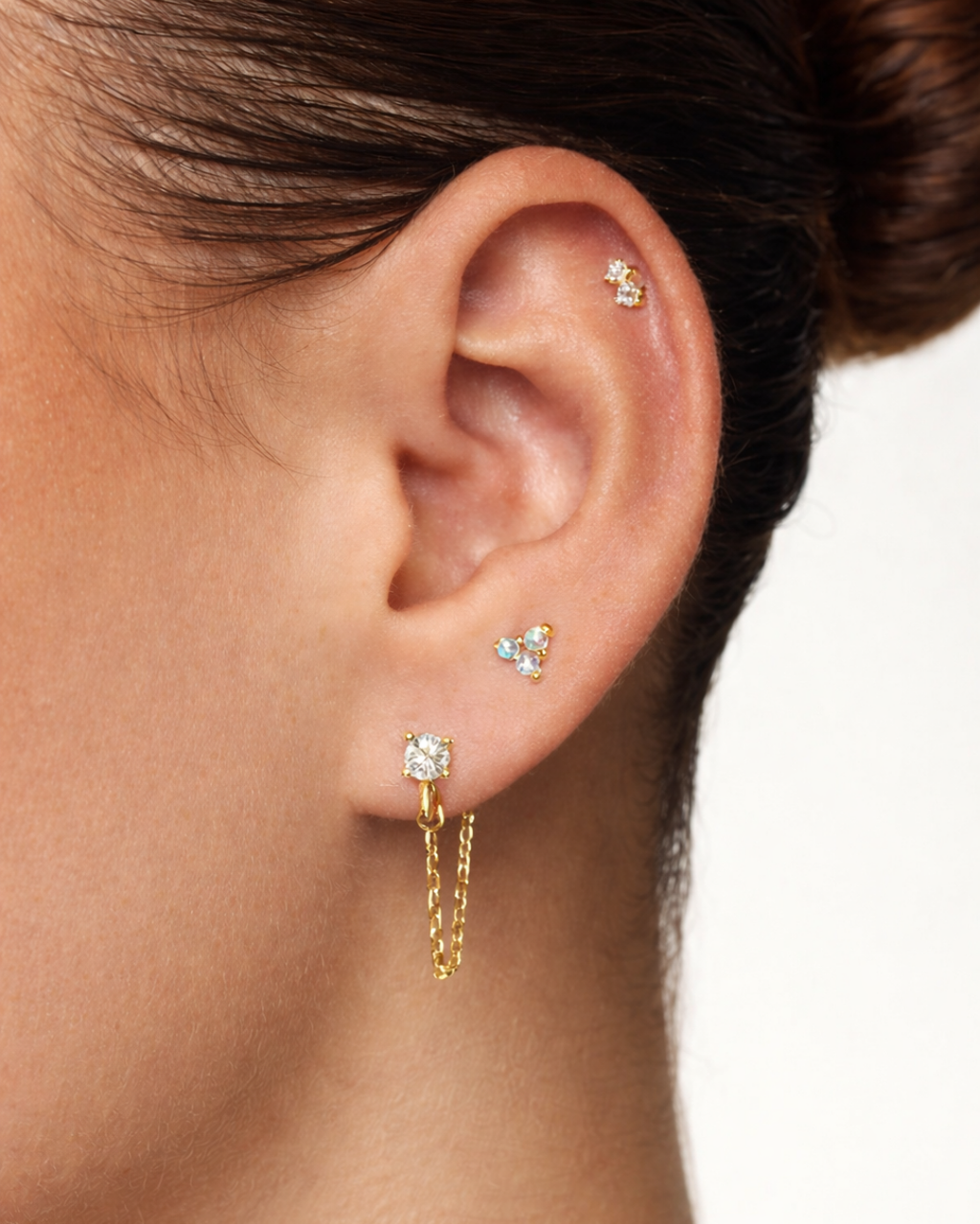 Monoboucle chaîne pendante strass