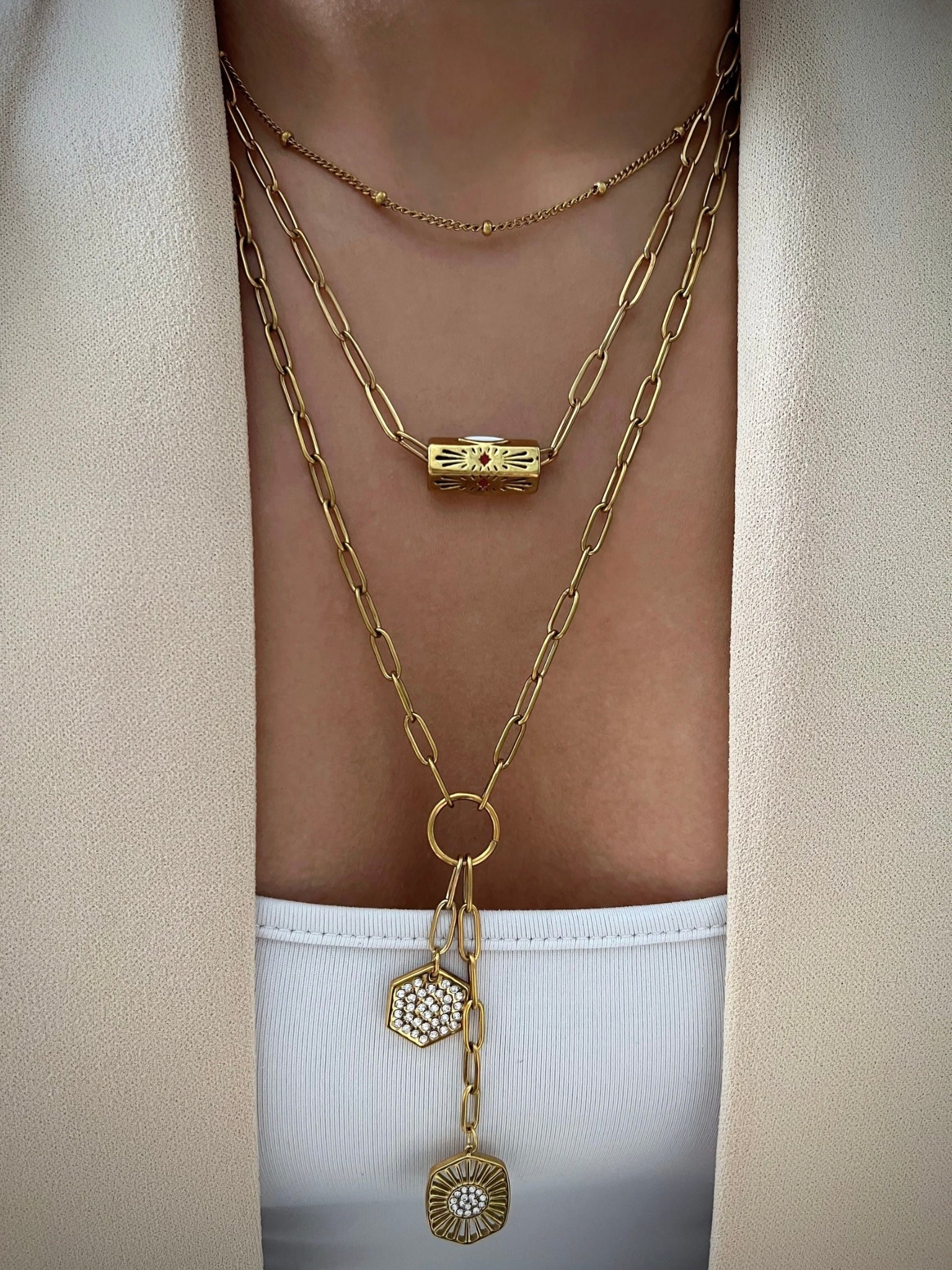 Sautoir/ collier Double pendentif