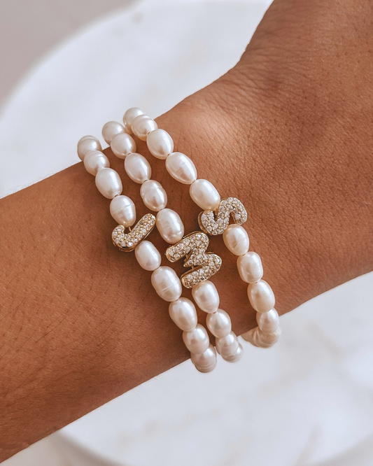 Bracelet lettre perles