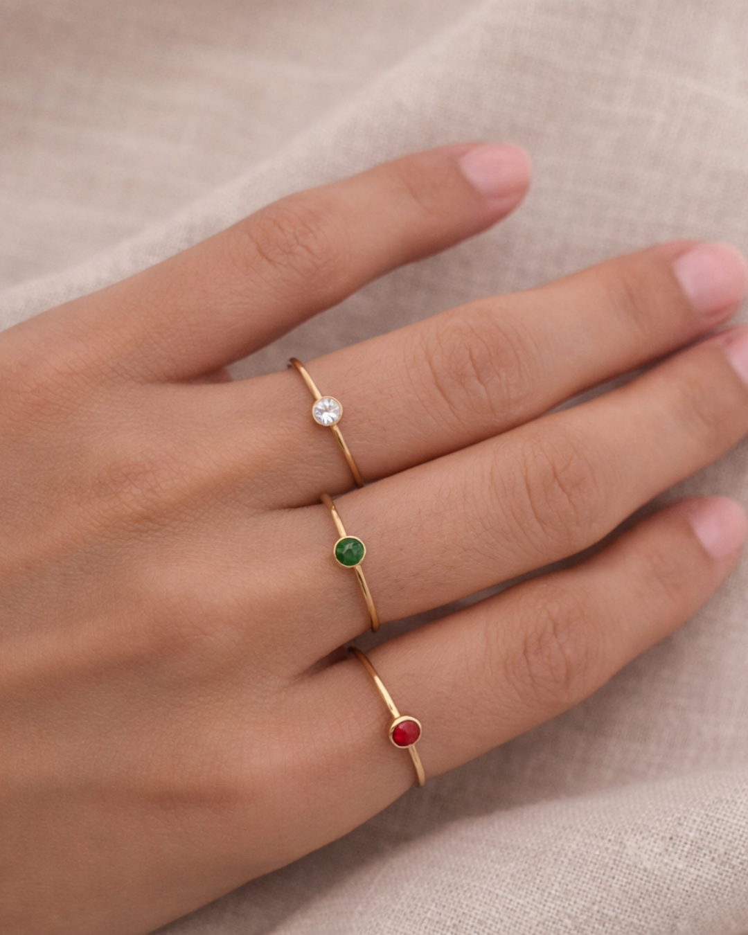 Bague Fine Verte