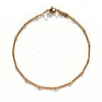 Chaîne cheville boule dorée
