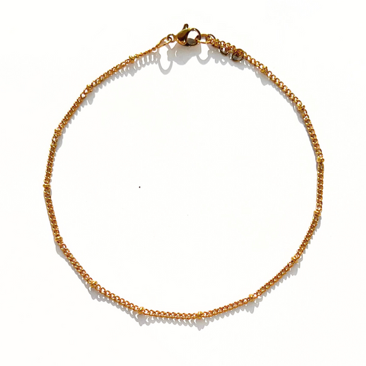 Chaîne cheville boule dorée
