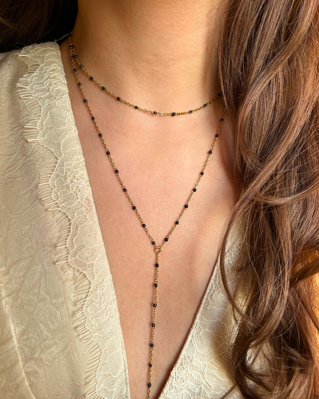 Collier Grand Y -Noir