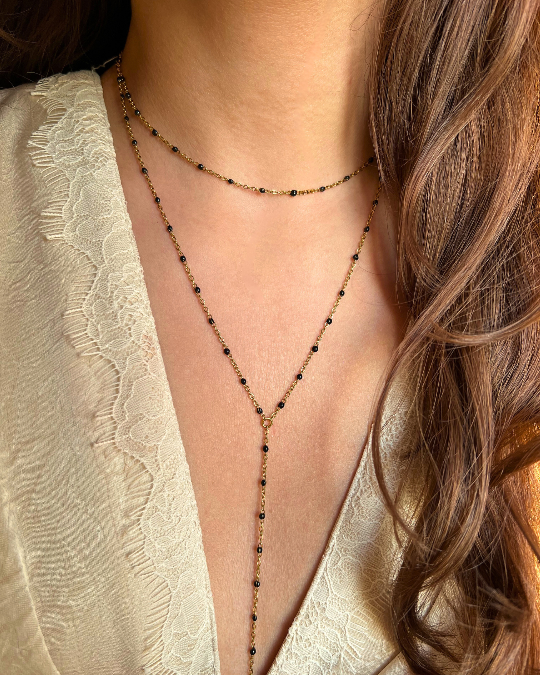 Collier Grand Y -Noir