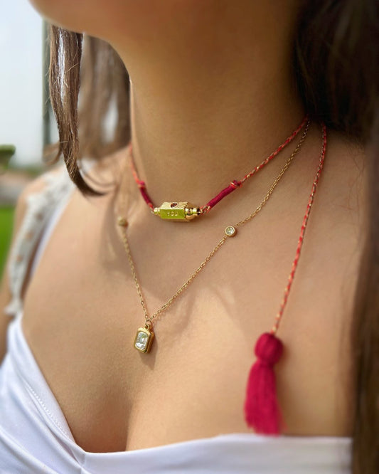 Collier Rubis 4 en 1