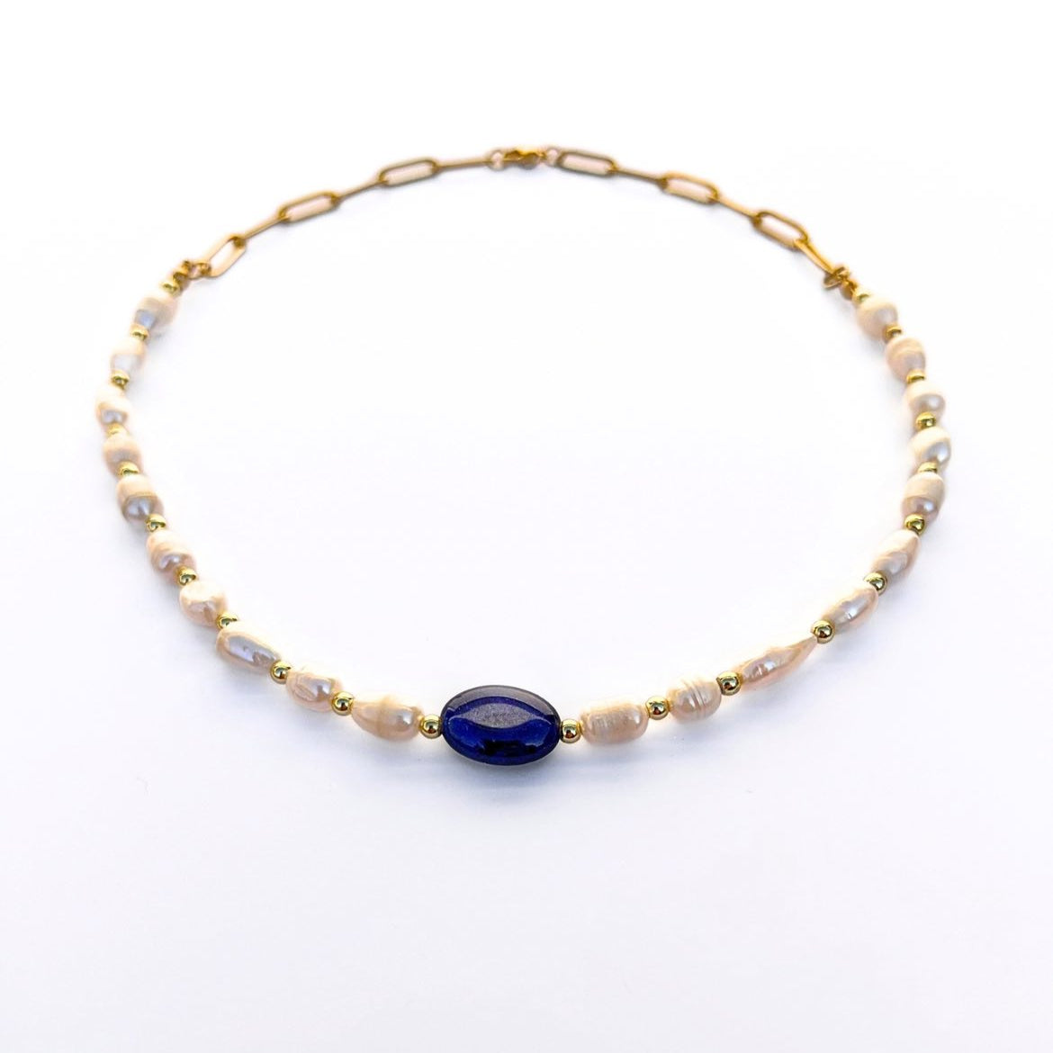 Choker Agate bleue et Jouher