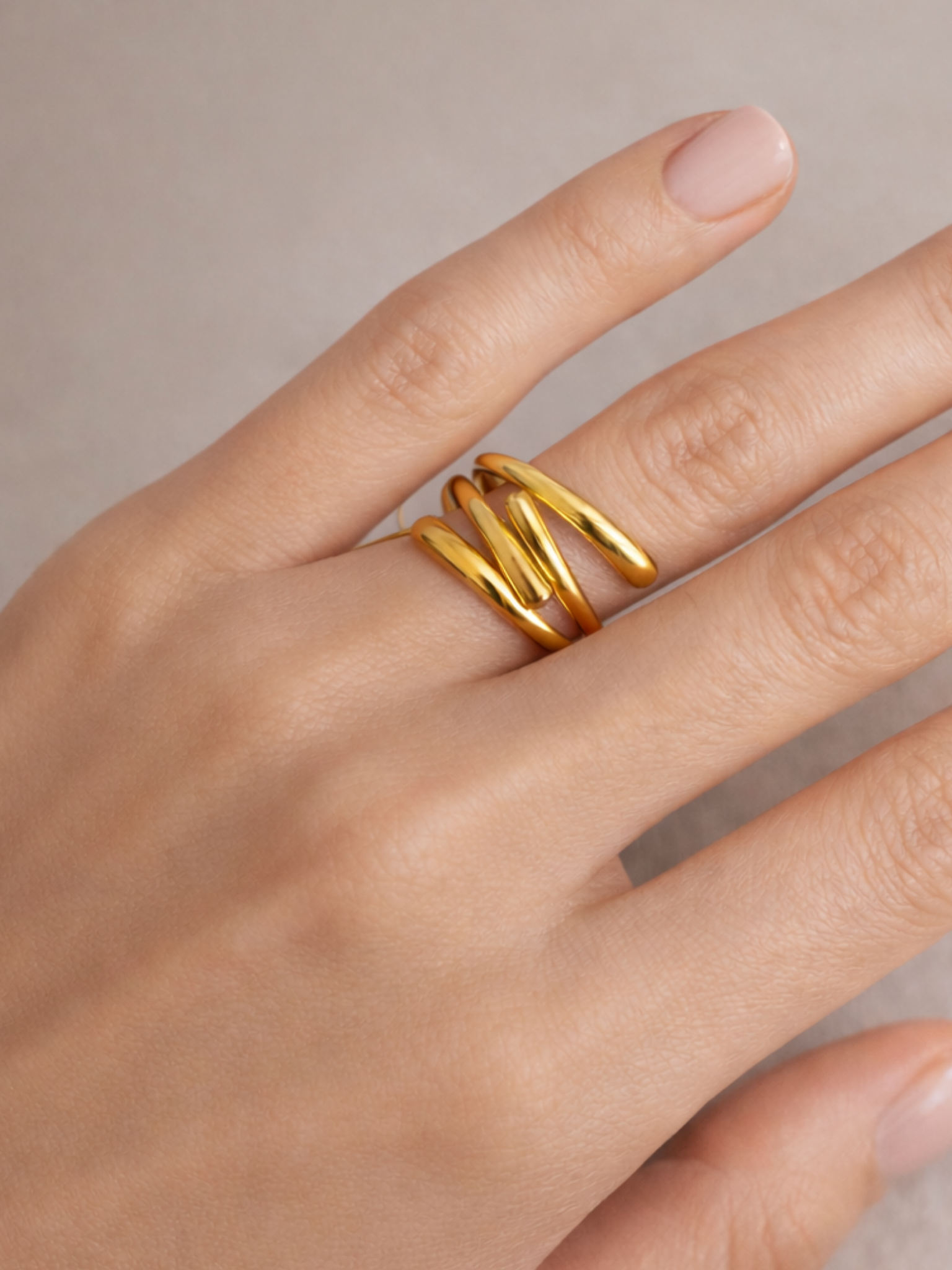Bague dorée ajustable