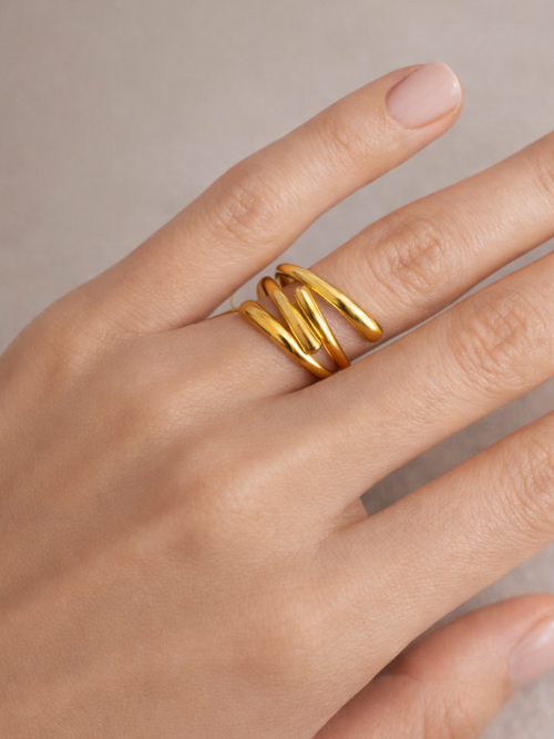 Bague dorée ajustable