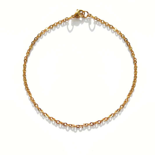 Chaîne cheville dorée fine