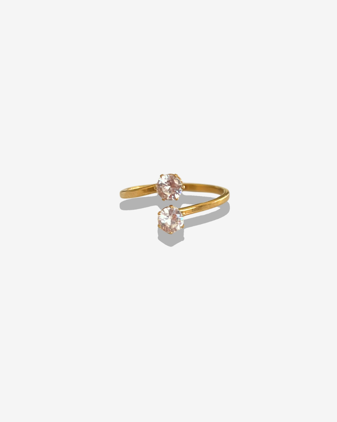 Bague double pierre dorée