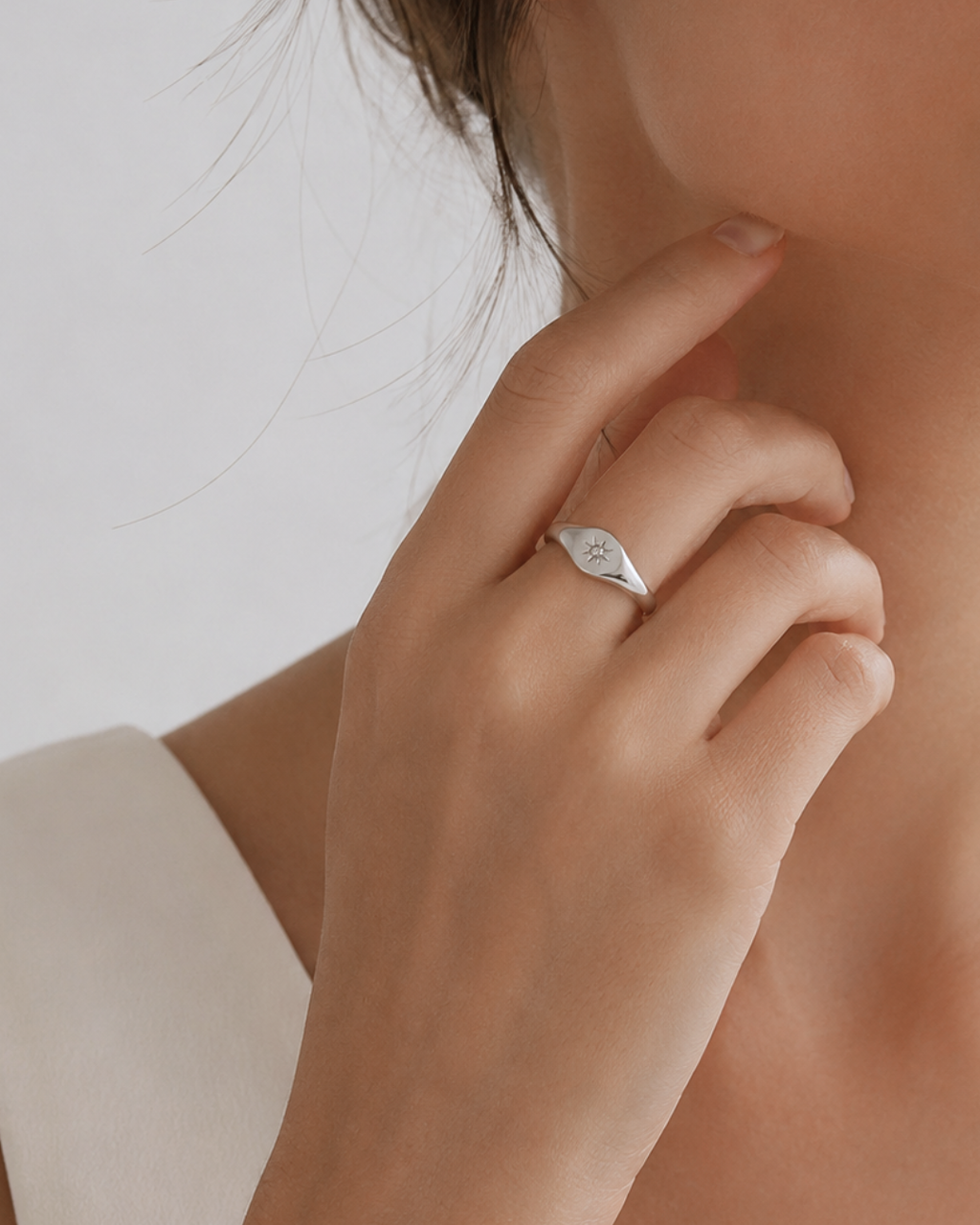 Bague étoile argentée