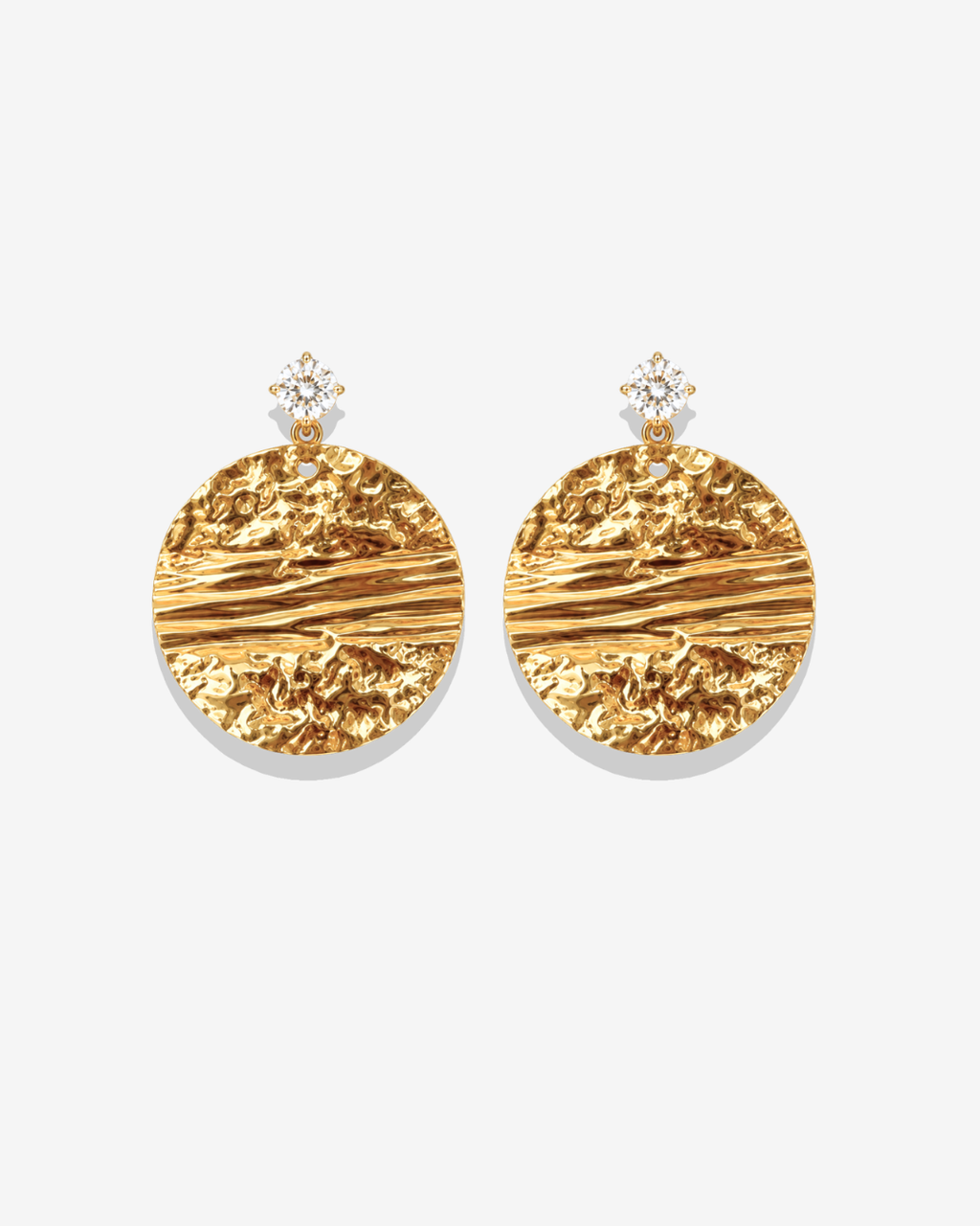 Boucles d'oreilles dorées texturées