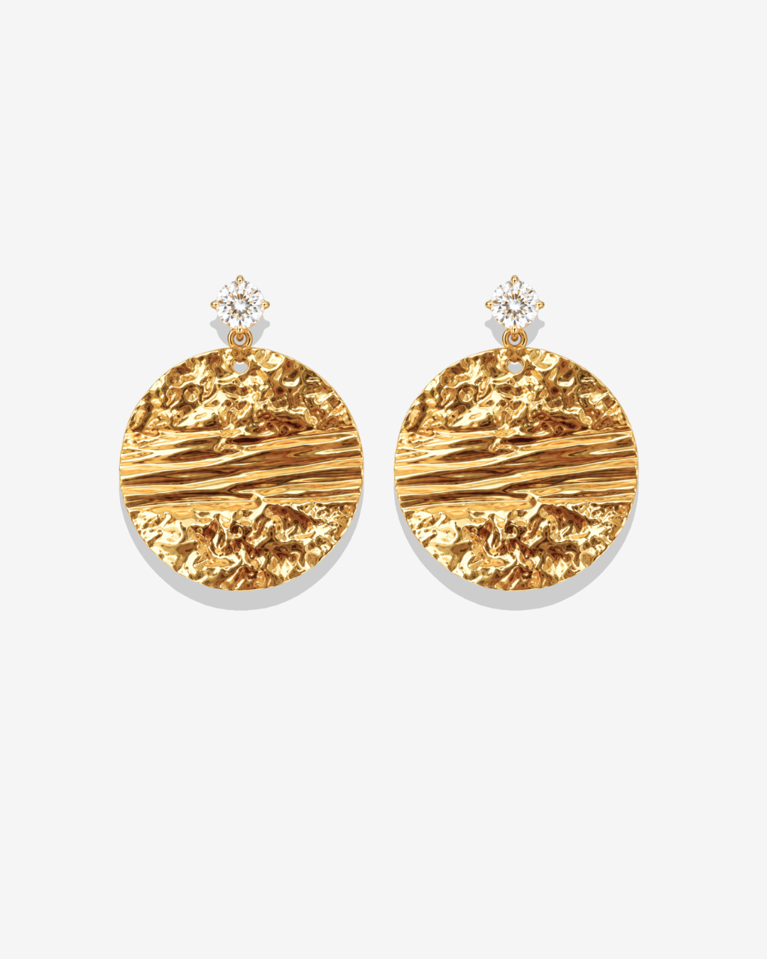 Boucles d'oreilles dorées texturées