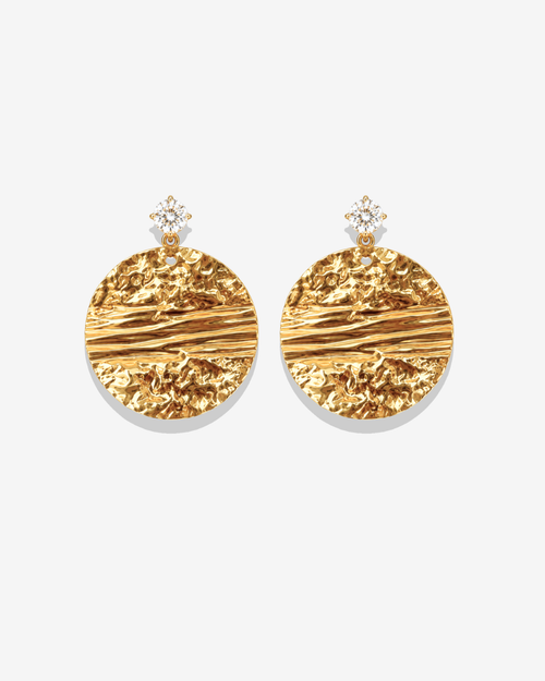 Boucles d'oreilles dorées texturées