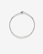Chaîne cheville argentée fine