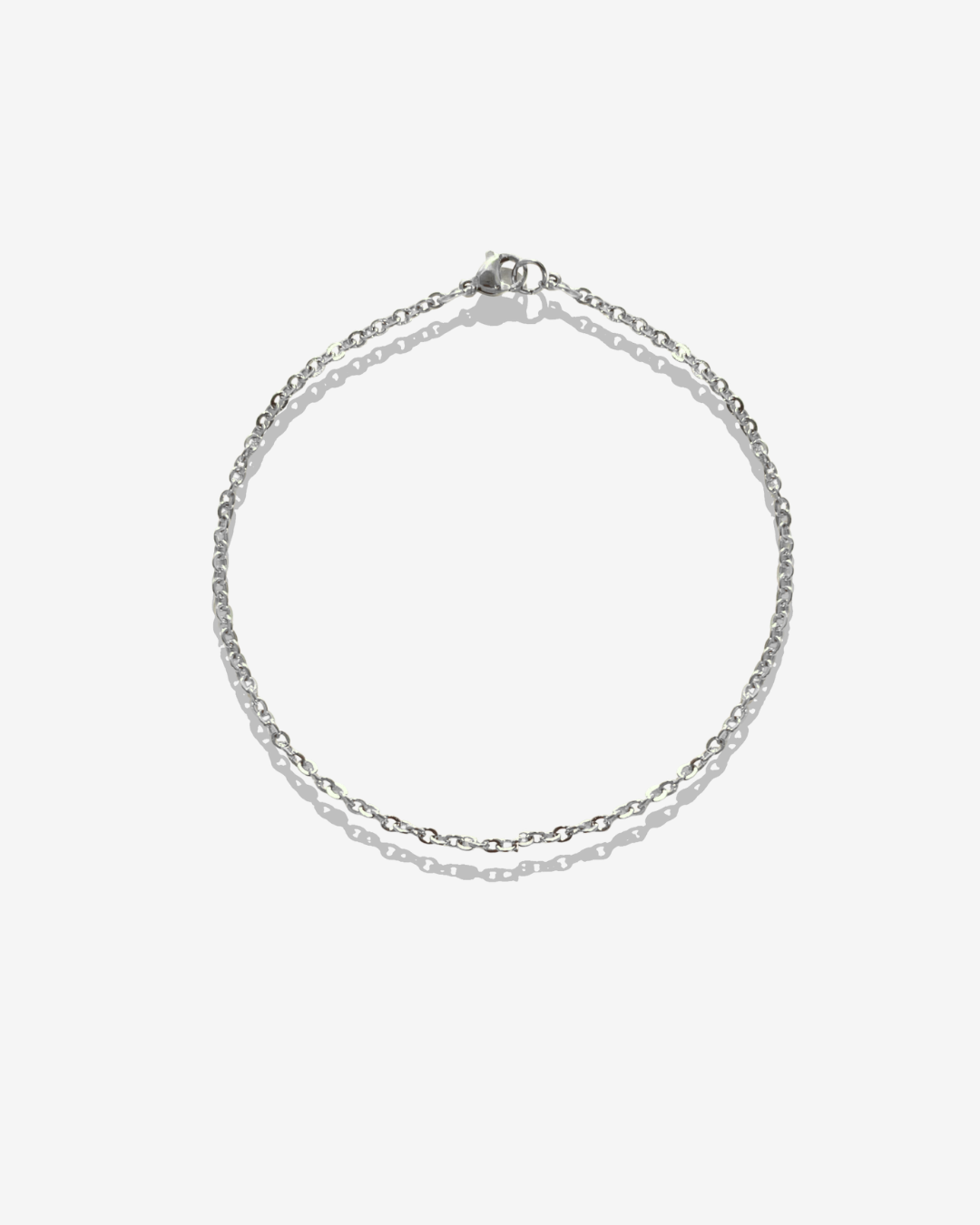 Chaîne cheville argentée fine