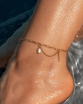 Chaîne de cheville perle d'eau douce