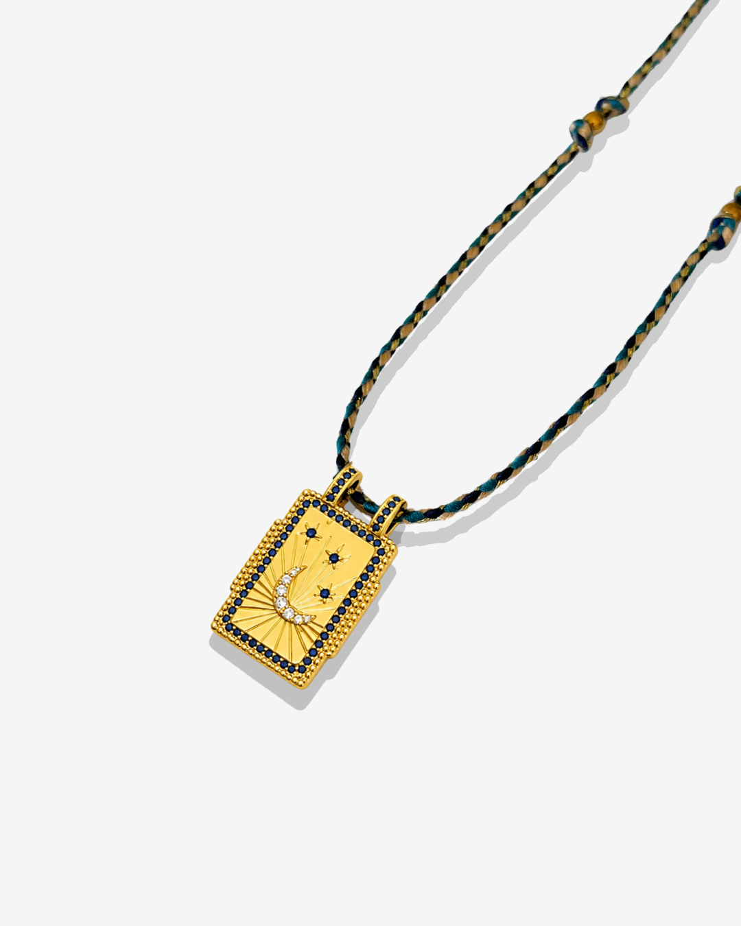 Collier Cordon Lune Bleu