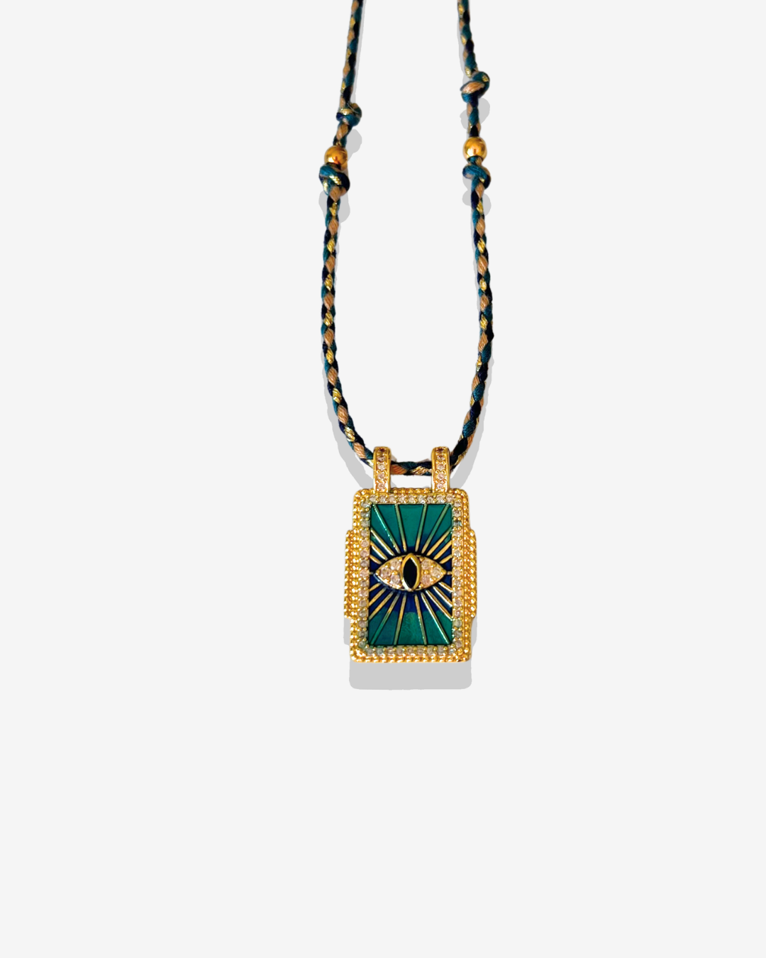 Collier Cordon Oeil vert