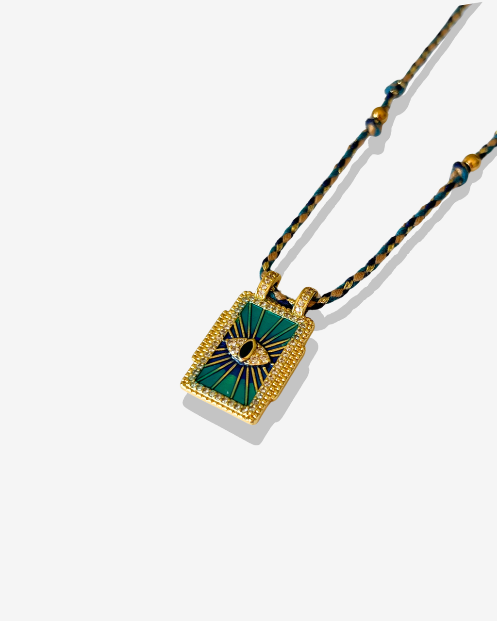 Collier Cordon Oeil vert