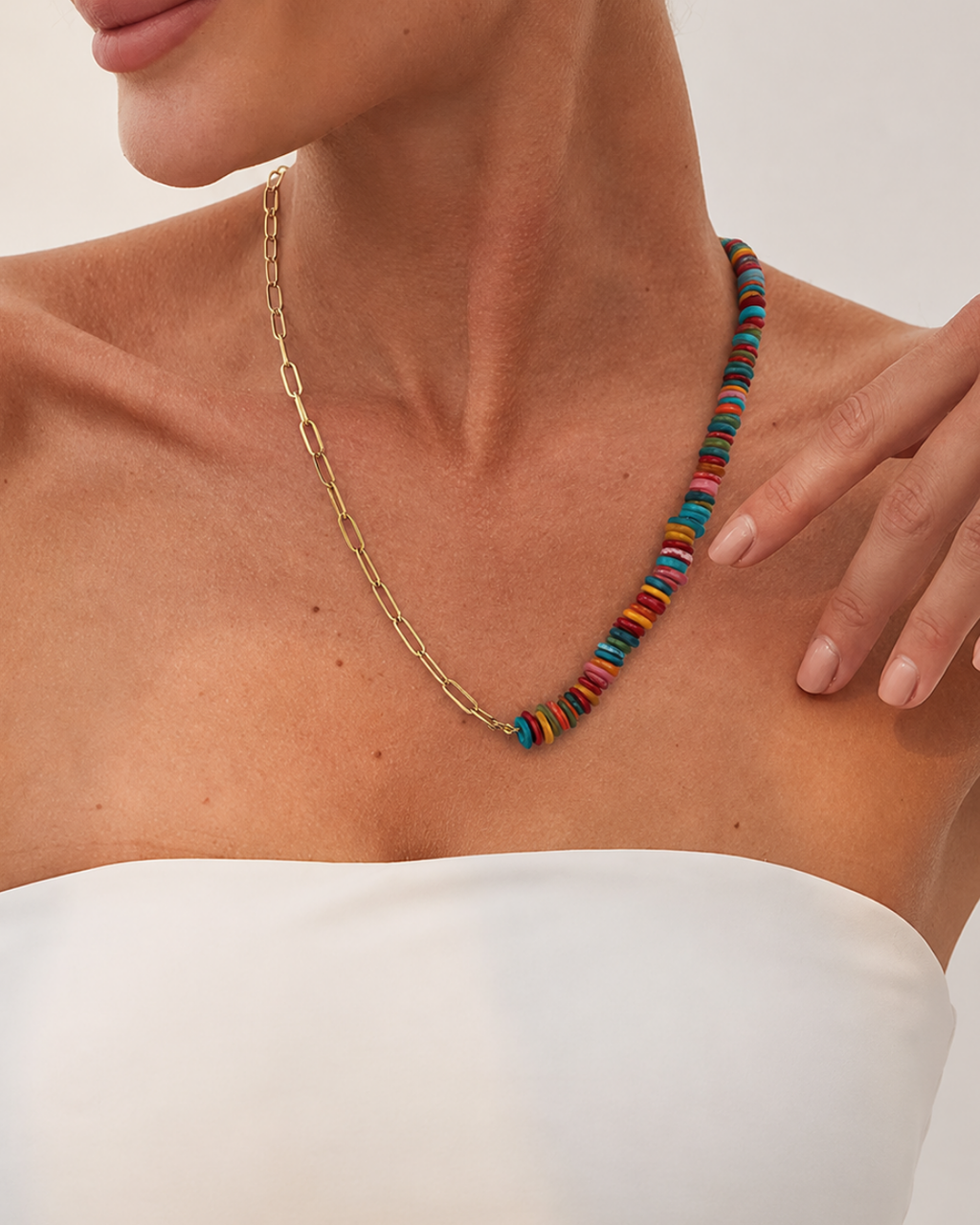 Collier en Nacre Colorée