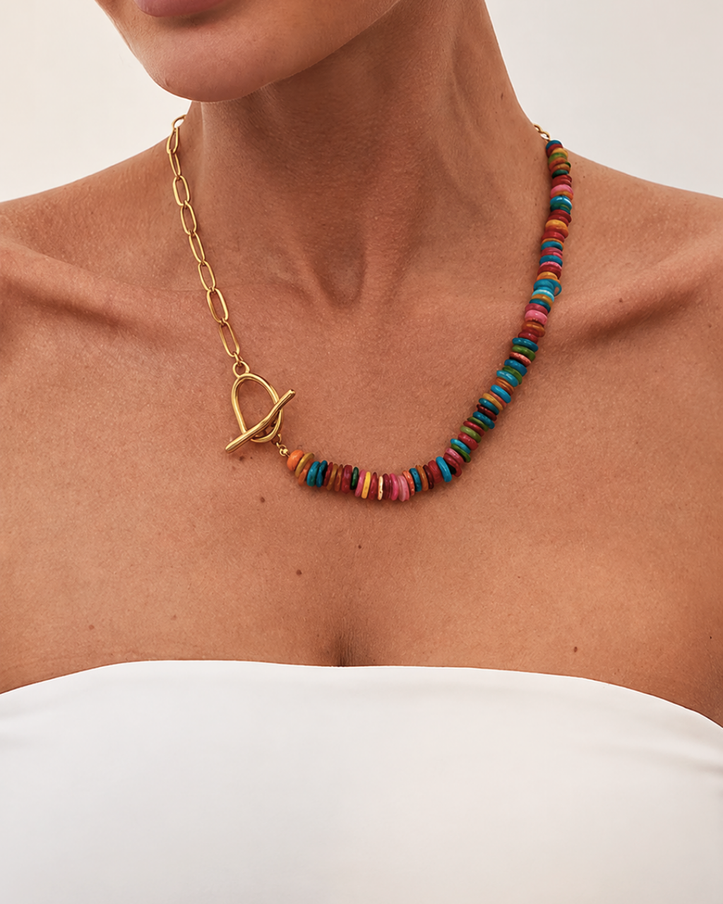 Collier en Nacre Colorée
