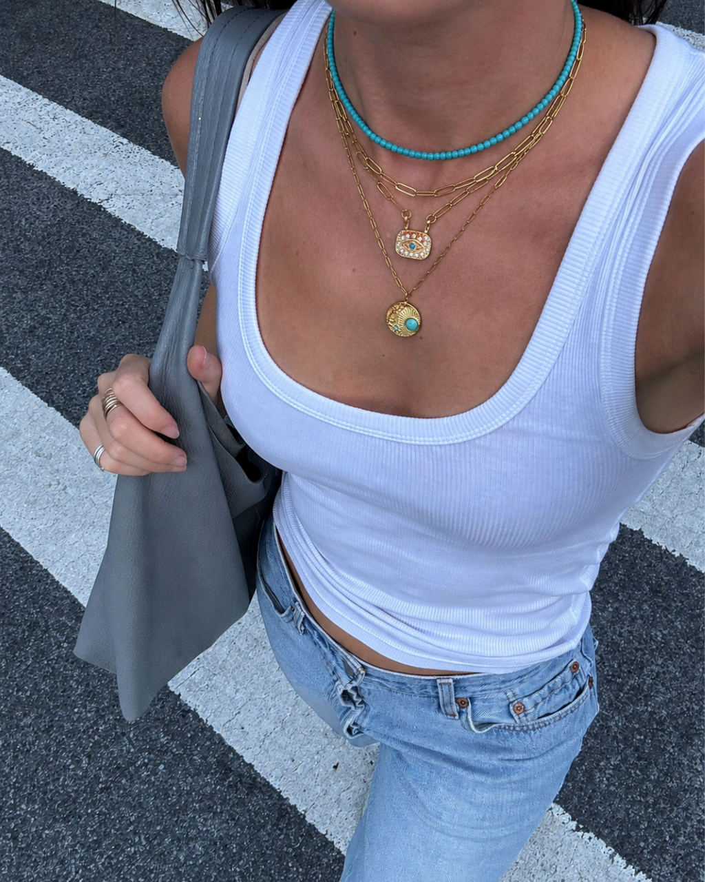 Collier en Howlite Turquoise