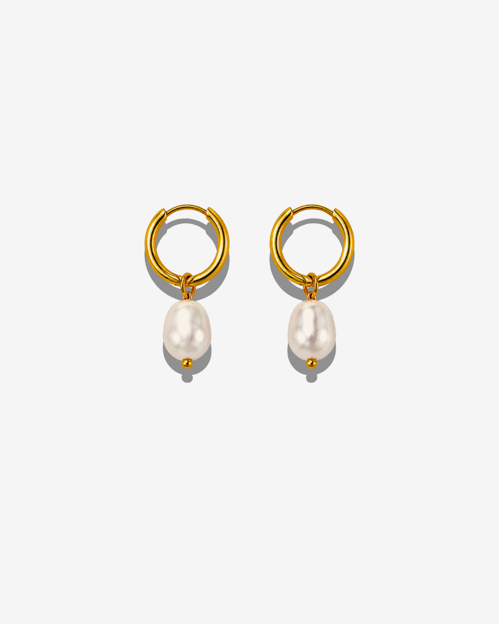 Boucles d'oreilles Créoles Dorées à Perle