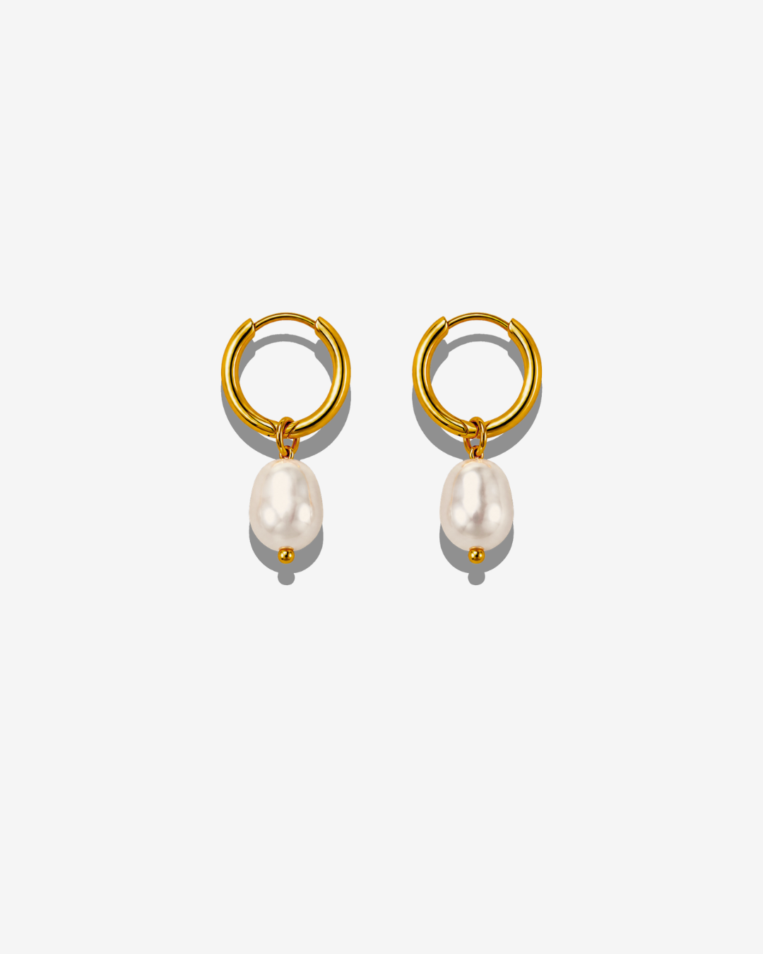 Boucles d'oreilles Créoles Dorées à Perle
