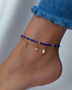 Double chaîne de cheville à charms