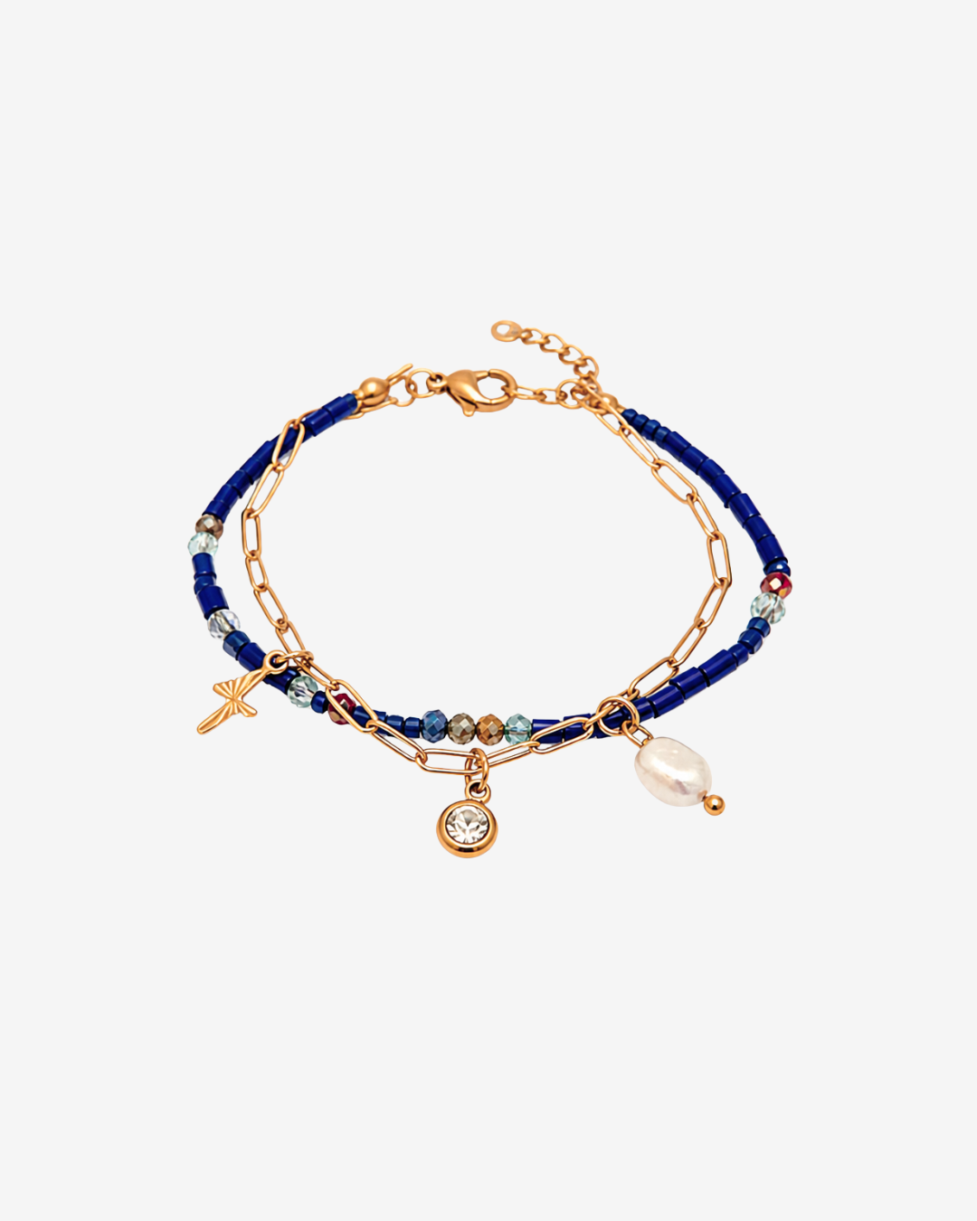 Double chaîne de cheville à charms