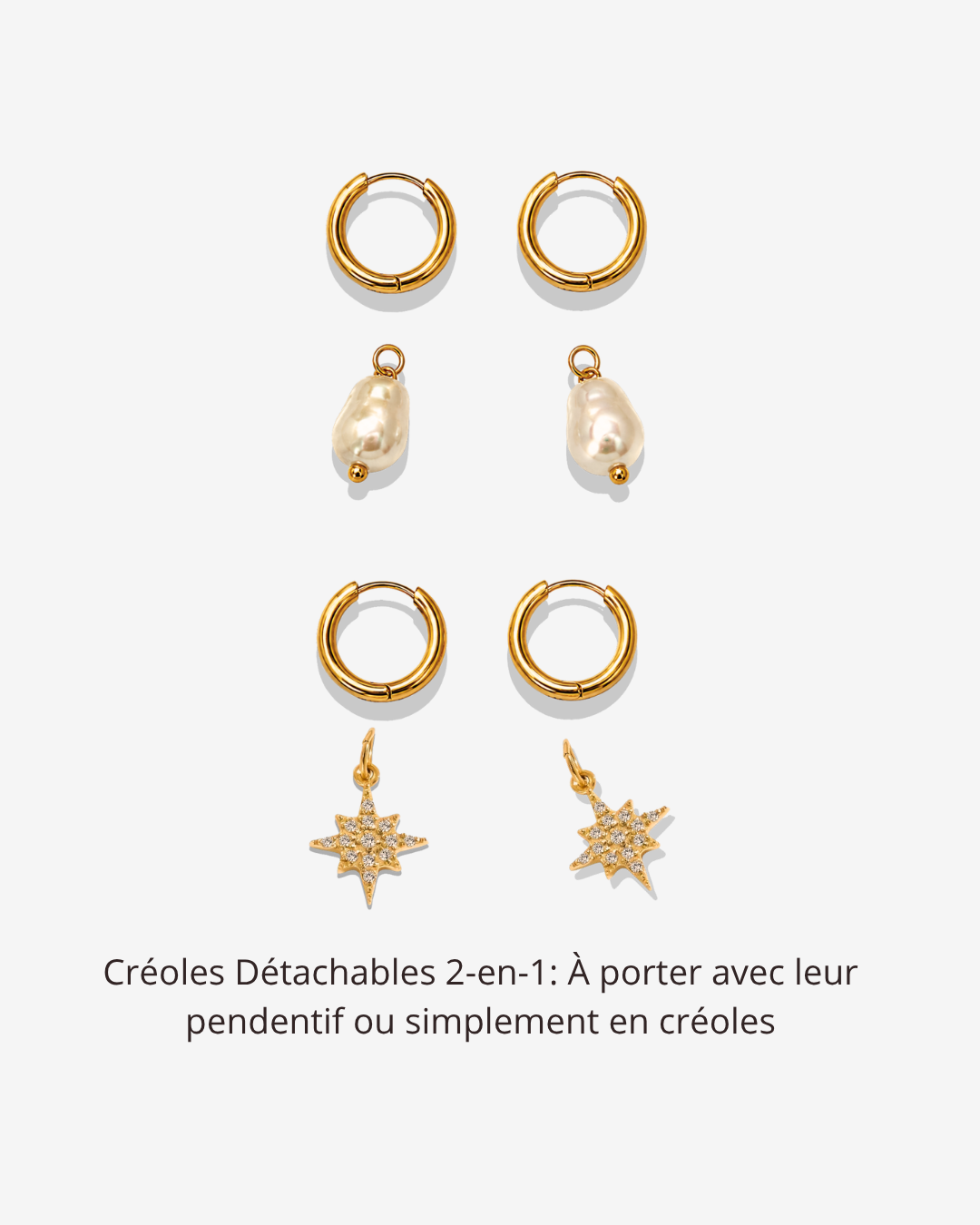 Duo créoles 4 en 1