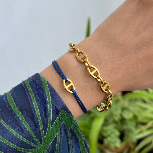 Bracelet cordon doré