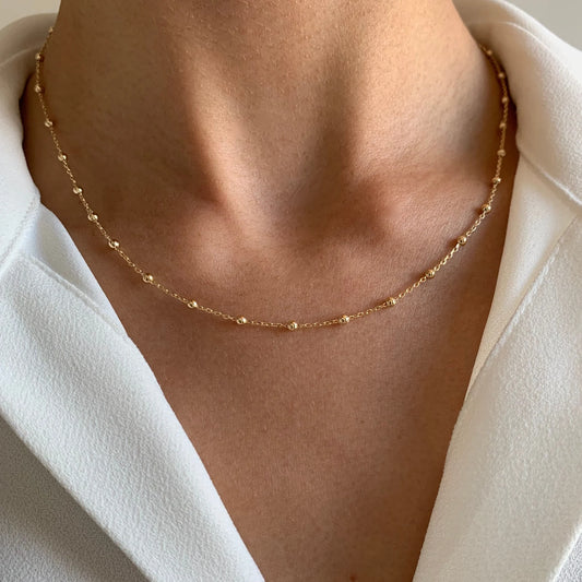 Collier boules dorées